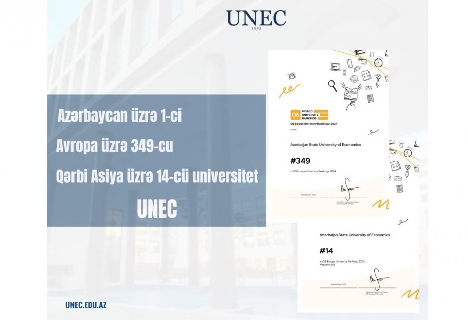 Avropanın 349-cu, Qərbi Asiyanın 14-cü, Azərbaycanın 1-ci universiteti - UNEC