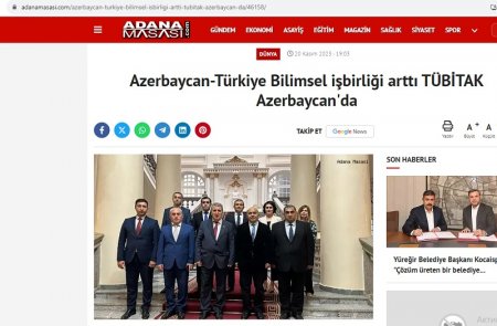 AMEA-da ULAKBİM-in rəhbəri ilə keçirilən görüşə türk mediası geniş yer verib