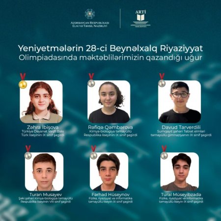 Məktəblilər Yeniyetmələrin 28-ci Balkan Riyaziyyat Olimpiadasında uğurla çıxış ediblər