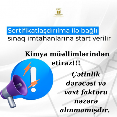 Kimya müəllimlərdən etiraz : ARTİ NİYƏ BELƏ EDİR?
